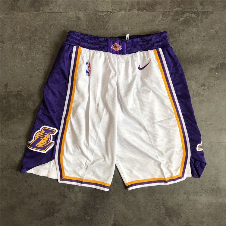 Men NBA Los Angeles Lakers White Nike Shorts 04161->los angeles lakers->NBA Jersey